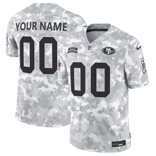 Men%27s San Francisco 49ers Active Player Custom 2024 F.U.S.E Arctic Camo Salute To Service Limited Stitched Football Jersey